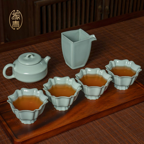 汝窑功夫茶具一壶四杯礼盒装