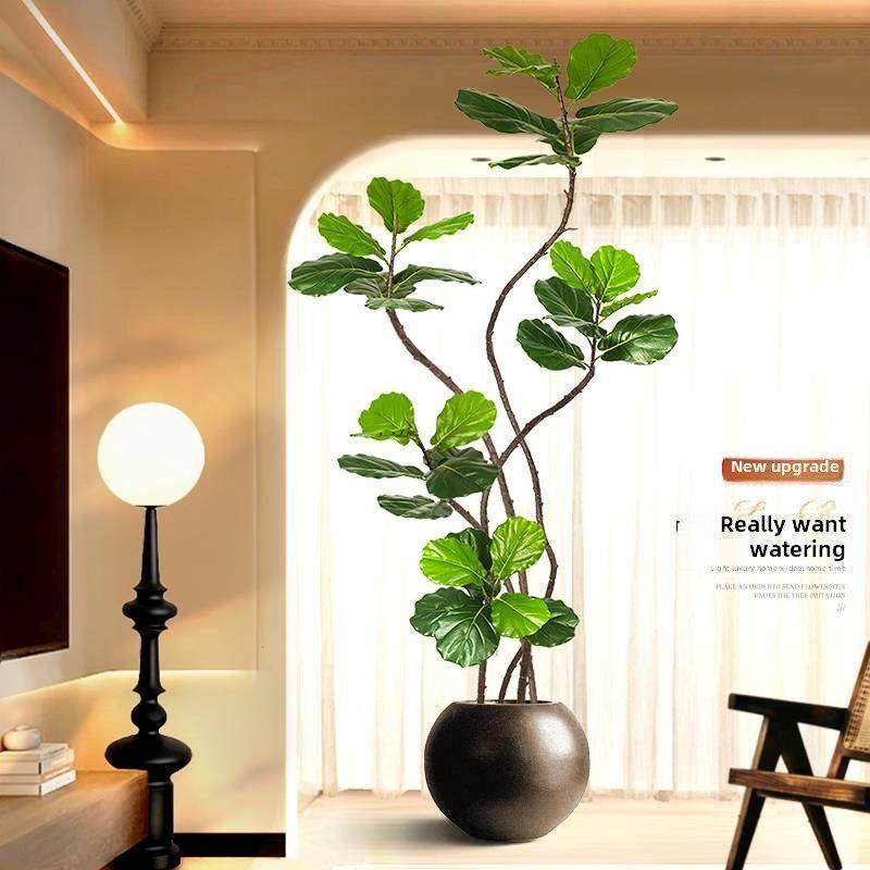 假绿植装饰彷真室内盆栽大型落地摆件客厅轻奢防真绿色植物琴叶榕,家居饰品,仿真植物盆景,淘宝优惠券,粉丝福利购,淘宝优惠卷