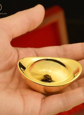 金元宝摆件招财进宝客厅玄关桌面实心镀真金中式工艺饰品家居礼品