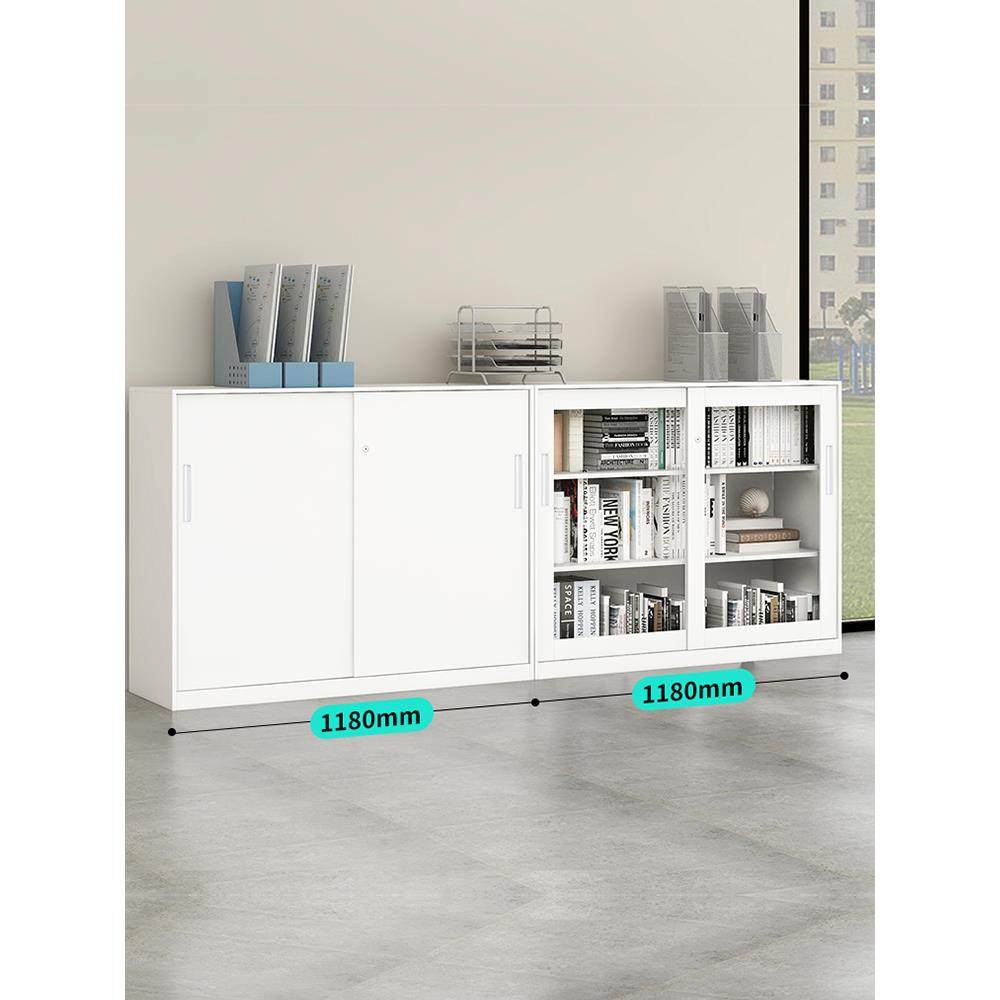 白色办公文件柜矮柜储物柜资料柜档案柜钢制铁皮书柜80cm带锁柜子,商业/办公家具,文件柜,淘宝优惠券,粉丝福利购,淘宝优惠卷