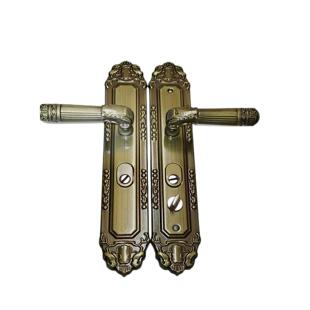 罗普斯金门锁双开大门锁 铝合金执手锁古铜拉手防盗门锁锁芯配件