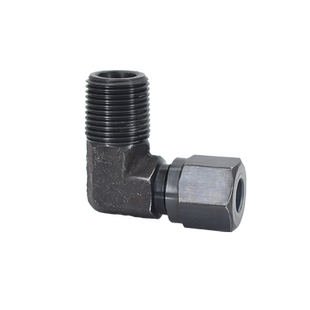 液压碳钢英制外丝卡套弯头直角铜铝管90度高压弯通终端过渡管接头