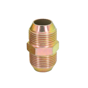 碳钢直接直头镀彩锌双外丝变径油管接头液压美制转英制外螺纹连接