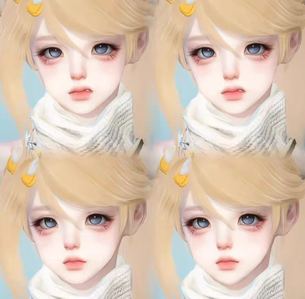 【秒发2款】咧嘴小猫｜小清大王 可爱萌妹  逆水寒手游捏脸女通用