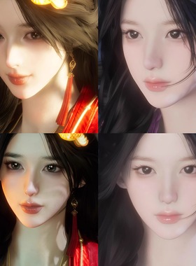 秒发3款 嫣 燕云十六声捏脸女 瓜瓜原创 眼波流转-古早立绘感