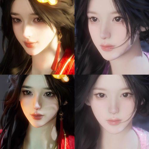 秒发3款 嫣 燕云十六声捏脸女 瓜瓜原创 眼波流转-古早立绘感