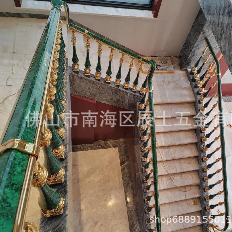 铝合金楼梯扶手家装轻奢铝镁合金立柱金箍棒栏杆护栏阳台别墅现代