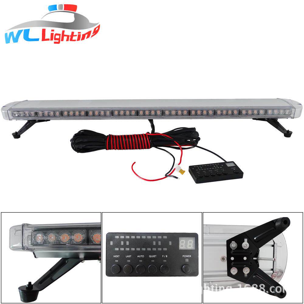 96LED长条爆闪灯131cm96W长排警示灯数显控制器救护车爆闪