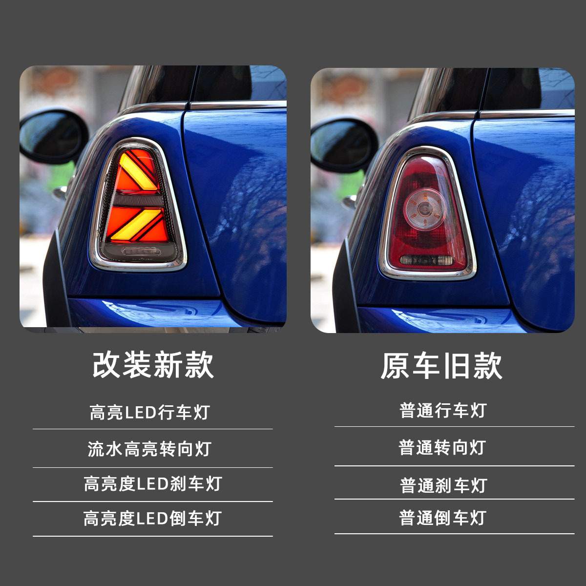 适用于01-07款宝马Mini R50尾灯总成改装R52R53米字旗LED后尾灯