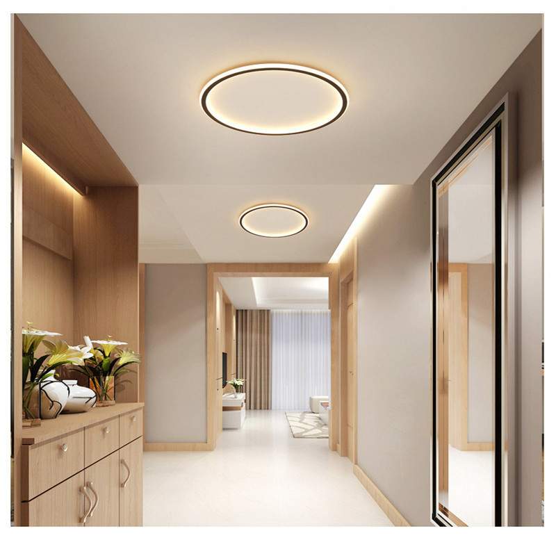 网红吸顶灯led简约长方客厅灯北欧圆形侧发光新款卧室灯