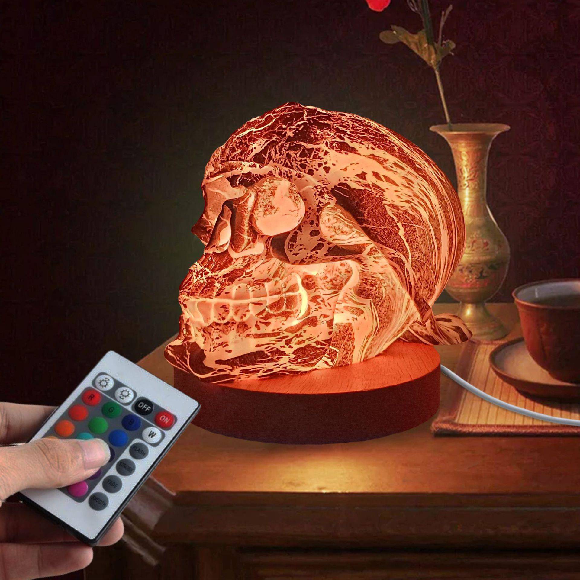 骷髅头小夜灯搞怪装饰趣味个性氛围床头灯环保LED夜灯USB插电