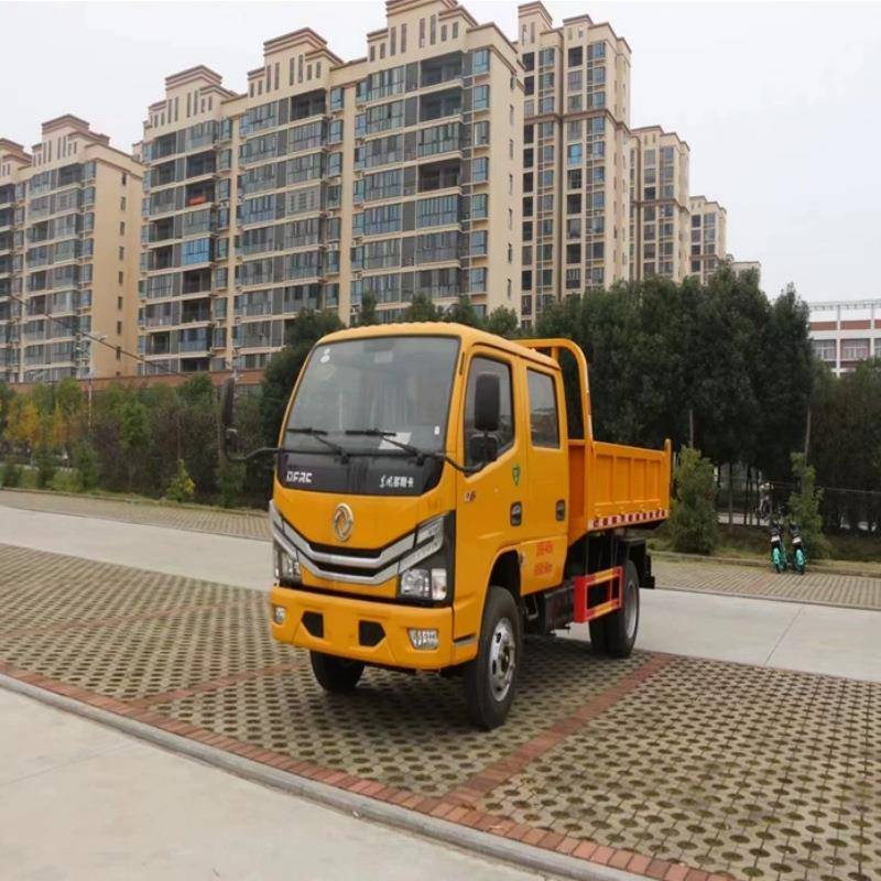 国六东风双排座自卸车直销蓝牌自卸垃圾车蓝牌公路养护车