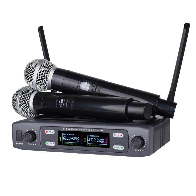 专业无线麦克风动圈话筒一拖二KTV舞台演出家用会议麦克风