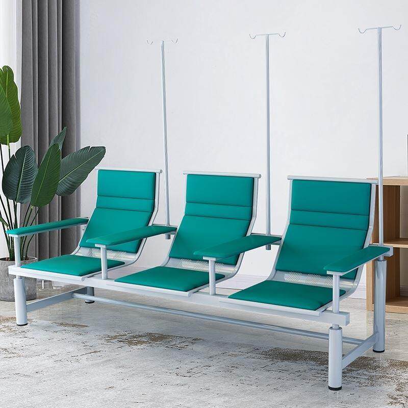 诊所输液椅三人位休息座椅银行等候椅不锈钢点滴椅长条凳排椅医院