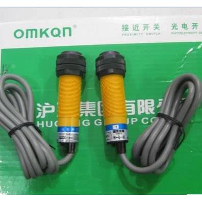 沪工光电开关 E3F-5DP1/E3F-5L 直流24V三线PNP常开 5米对射型M18