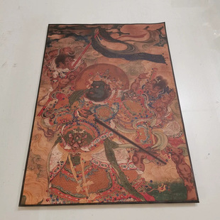 明人增长天王像复古书画真迹微喷仿古复制国画装裱挂轴中堂装饰画