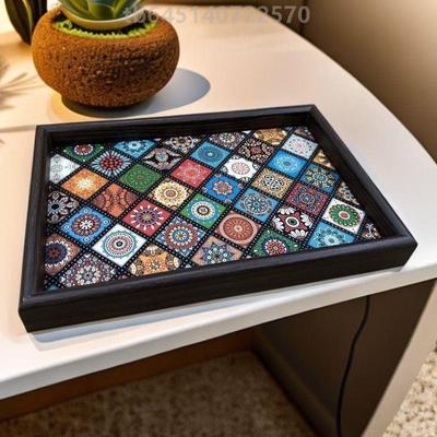 放面包的托盘新款茶杯复古茶盘零食方形水果装饰酒店展示果盘蛋糕