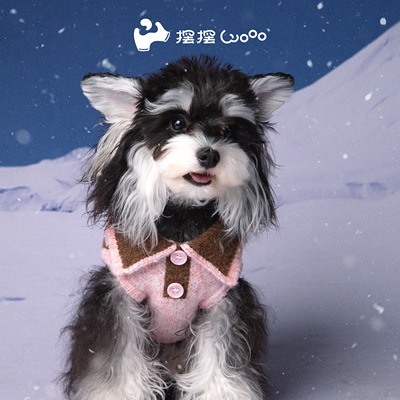 摆摆Wooo宠物猫狗毛衣冬天衣服撞色拼接西高地雪纳瑞保暖百搭菱格