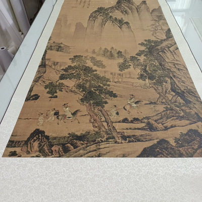 古代书法唐寅松林扬鞭图仿古山水