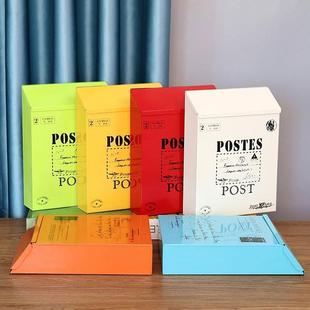 复古铁皮邮箱信报箱挂墙意见箱带锁信箱创意网红店铺墙壁墙面壁