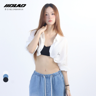 大佬街舞潮jazz白色半袖 抒情编舞衬衣早秋宽松百搭上衣女0911 衬衫