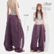辣妹运动裤 大佬街舞潮牌原创紫色嘻哈夹条香蕉长裤 凉感美式 0763