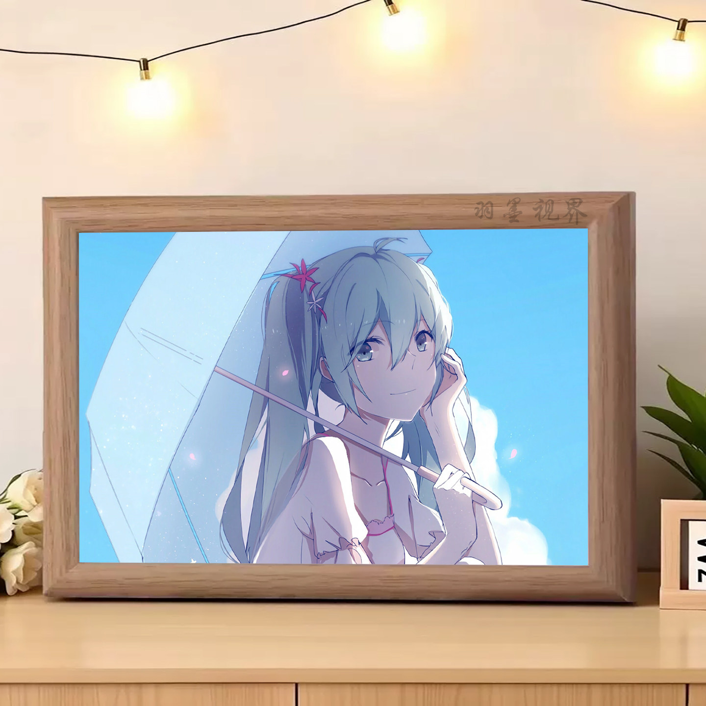 初音未来夏日晴空撑伞造型动漫
