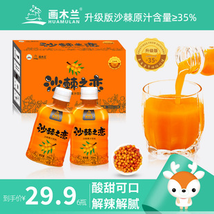 箱 画木兰沙棘之恋果汁饮料鲜果沙棘补充VC350ml营养健康酸甜15瓶