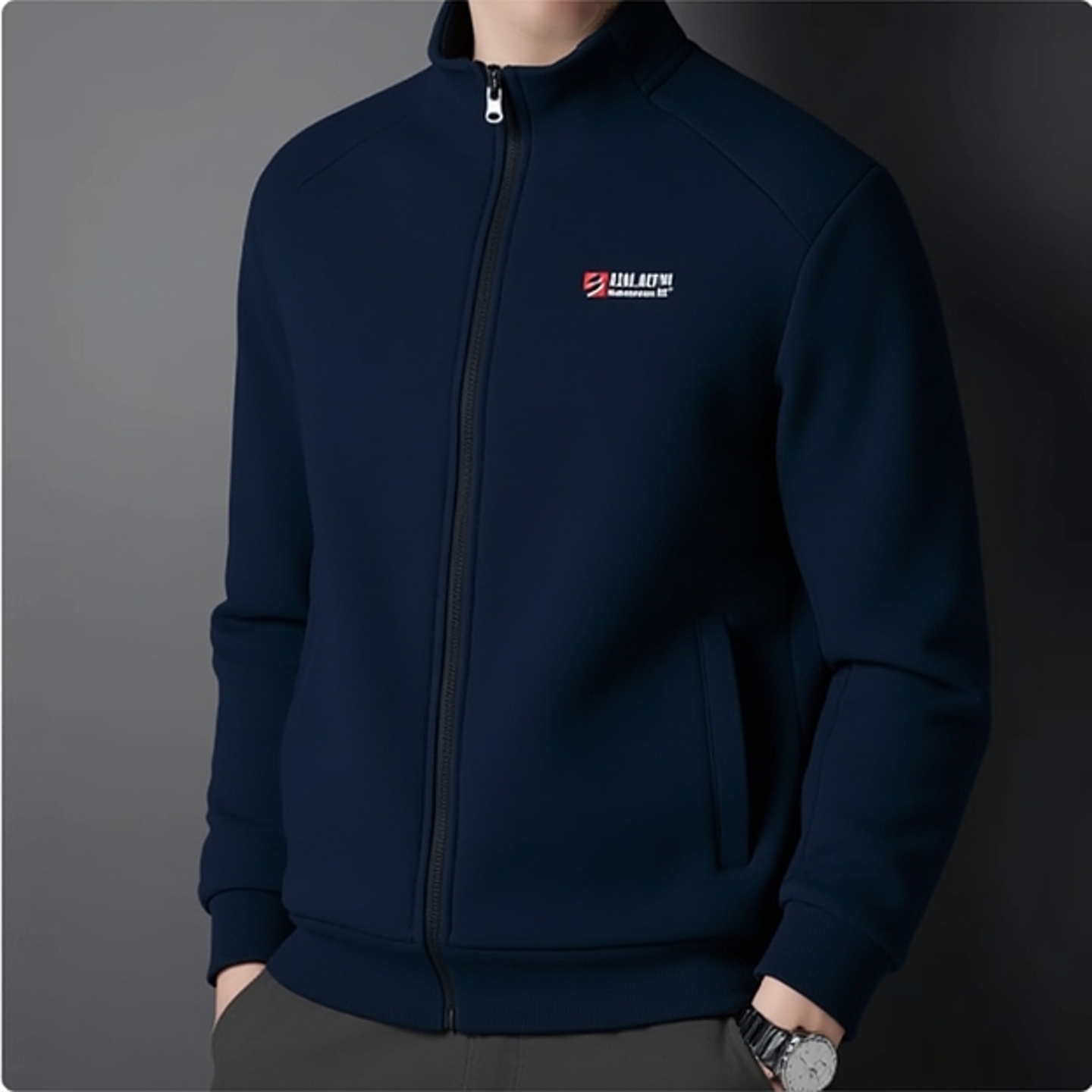 361男装开襟卫衣专柜正品2025秋季新款含棉立领休闲外套4014A