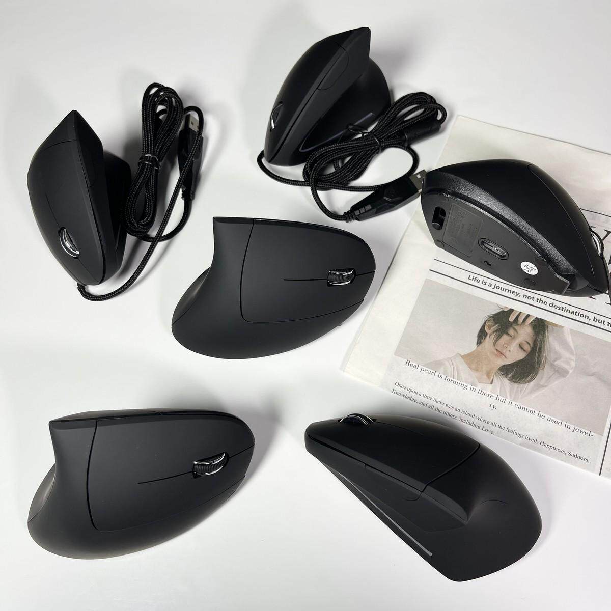 人体工学无线有线鼠标电脑垂直侧握立式可充电笔记本台式电脑鼠标