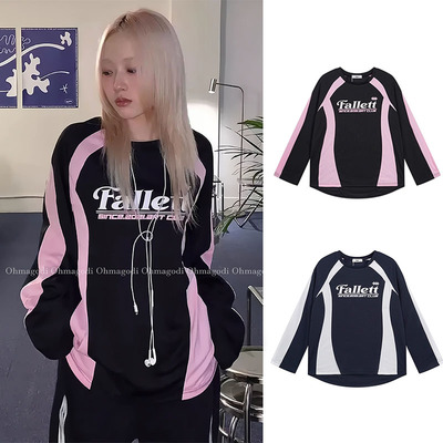 韩国Fallett球衣长袖芭蕾风T恤
