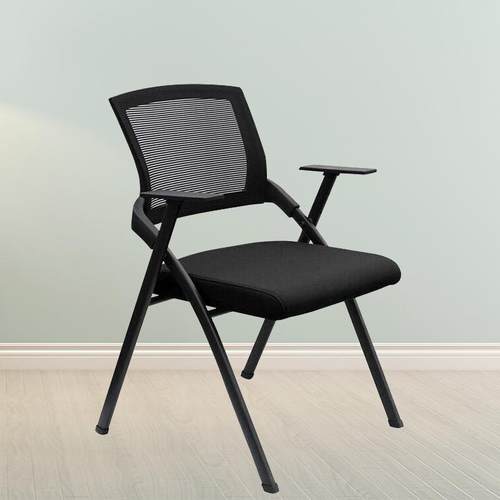 折叠会议室椅子带写字板四脚移动简约电脑办公椅学生培训椅带桌板