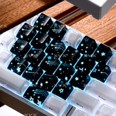 XVX流星键帽爱心增补银色图案透光IMD键帽磁轴机械键盘帽无刻通用