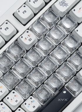 XVX 猫猫头爱心键帽透明MAO高度增补无刻个性PC磁轴机械键盘通用