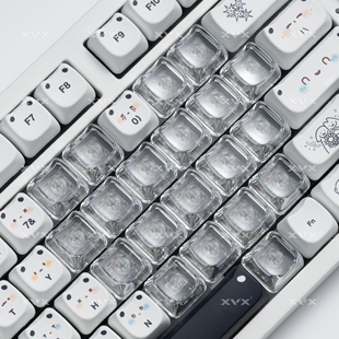 XVX PC磁轴机械键盘通用 猫猫头爱心键帽透明MAO高度增补无刻个性