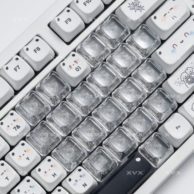 XVX猫猫头爱心键帽无刻个性增补