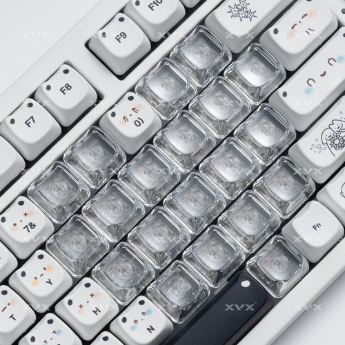 XVX猫猫头爱心键帽无刻个性增补