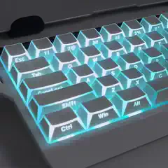 Reflected Light Keycaps with Angular Edges, Translucent Side Engraving, Original Pbt Customized Mechanical Keyboard Keycaps, Universal for 68/87/108 Layouts