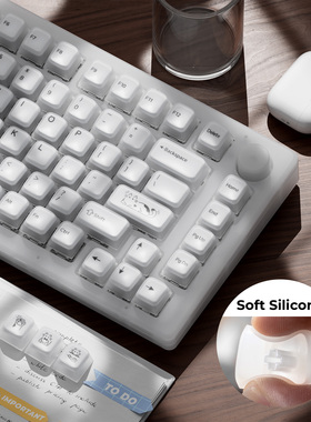 XVX硅胶布丁猫猫键帽软糯亲肤果冻原厂透光雾透机械键盘帽