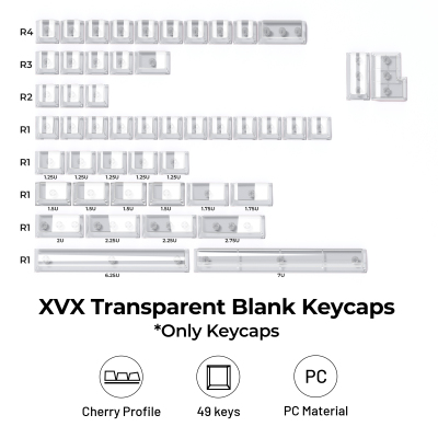 透明增补键帽彩色无刻个性化原厂高度49键