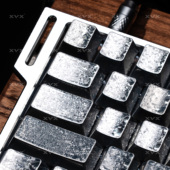XVX冰霜键帽金属质感键盘帽原厂客制化侧刻透光个性 冰晶wooting60