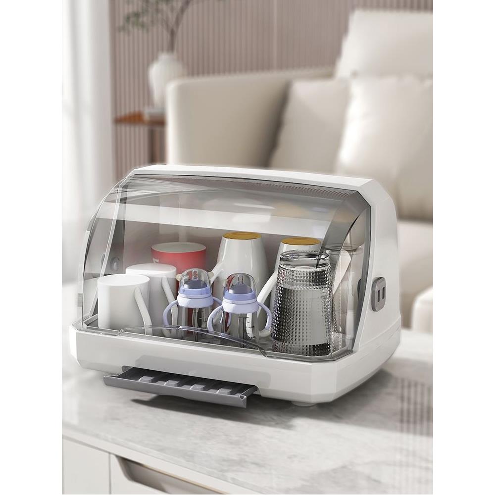 防尘玻璃茶杯托盘水果沥水收纳篮桌面杯子收纳置物架水杯收纳盒