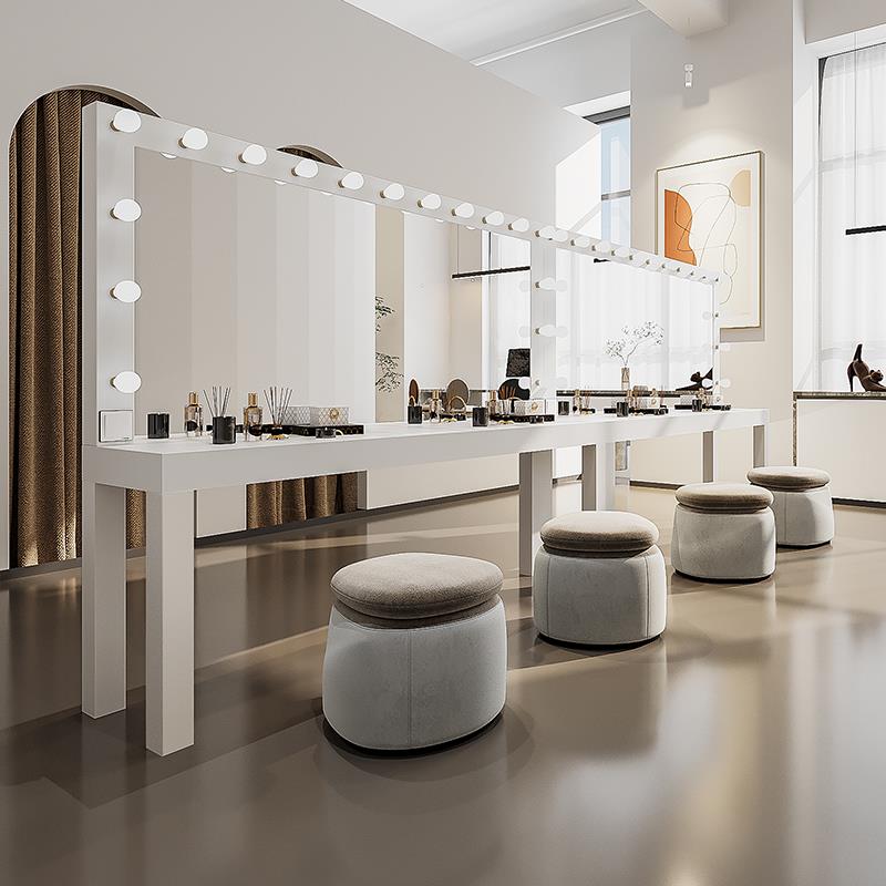 专业婚纱摄影店化妆台带灯彩妆学校工作室化妆桌简约美容院化妆台