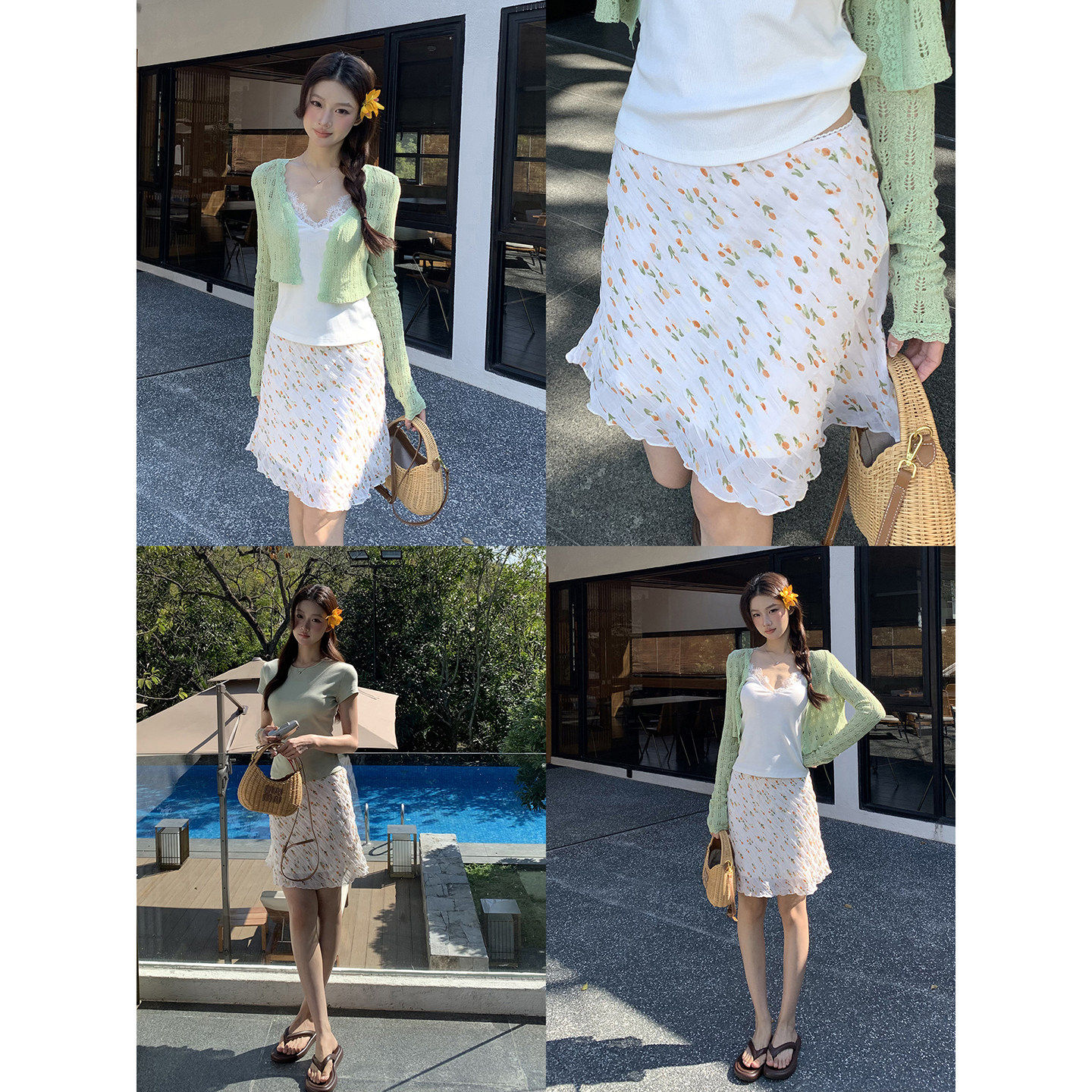 红人馆a字半身裙女2026新款春季绝美巨好看的裙子小个子碎花短裙