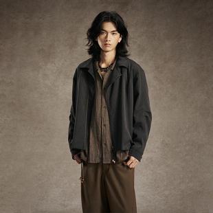 Gonghe Repub共和 「雨涟」斜襟西装夹克 翻领新中式复古宽松外套