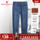 时尚 直筒牛仔裤 猫须 梦特娇春季 休闲裤 水洗棉弹亲肤 男士 耐磨J
