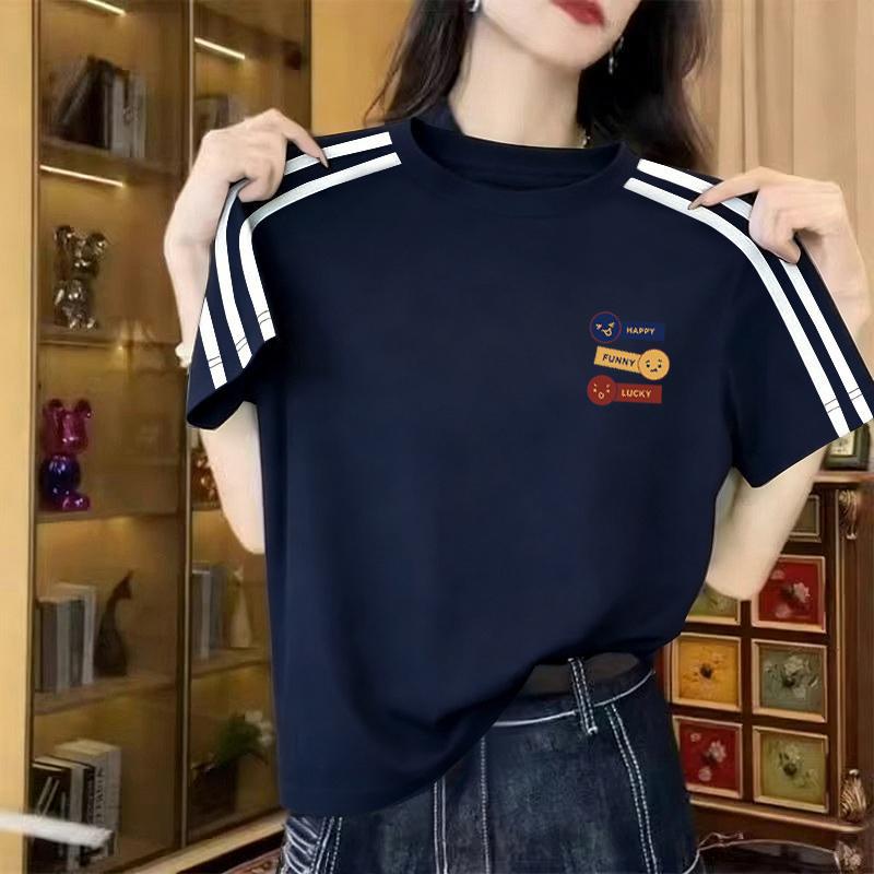 2026夏季新款美式复古条纹短款女