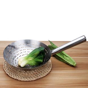 不锈钢油盆油炸大漏勺过滤网漏网厨师鼓油大油格大漏厨房码号酒店