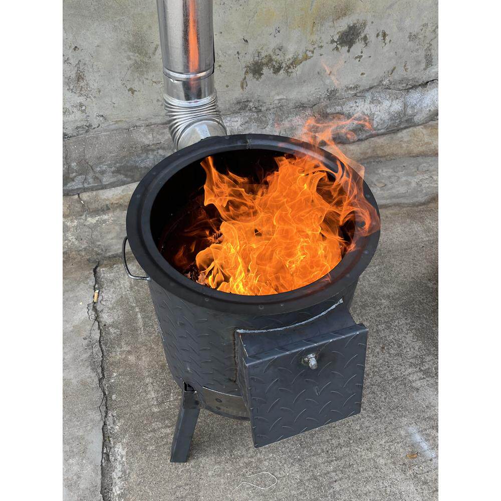 农村家用气化柴火炉取暖炉无烟做饭炉户外篝火晚会带锅大锅台地锅