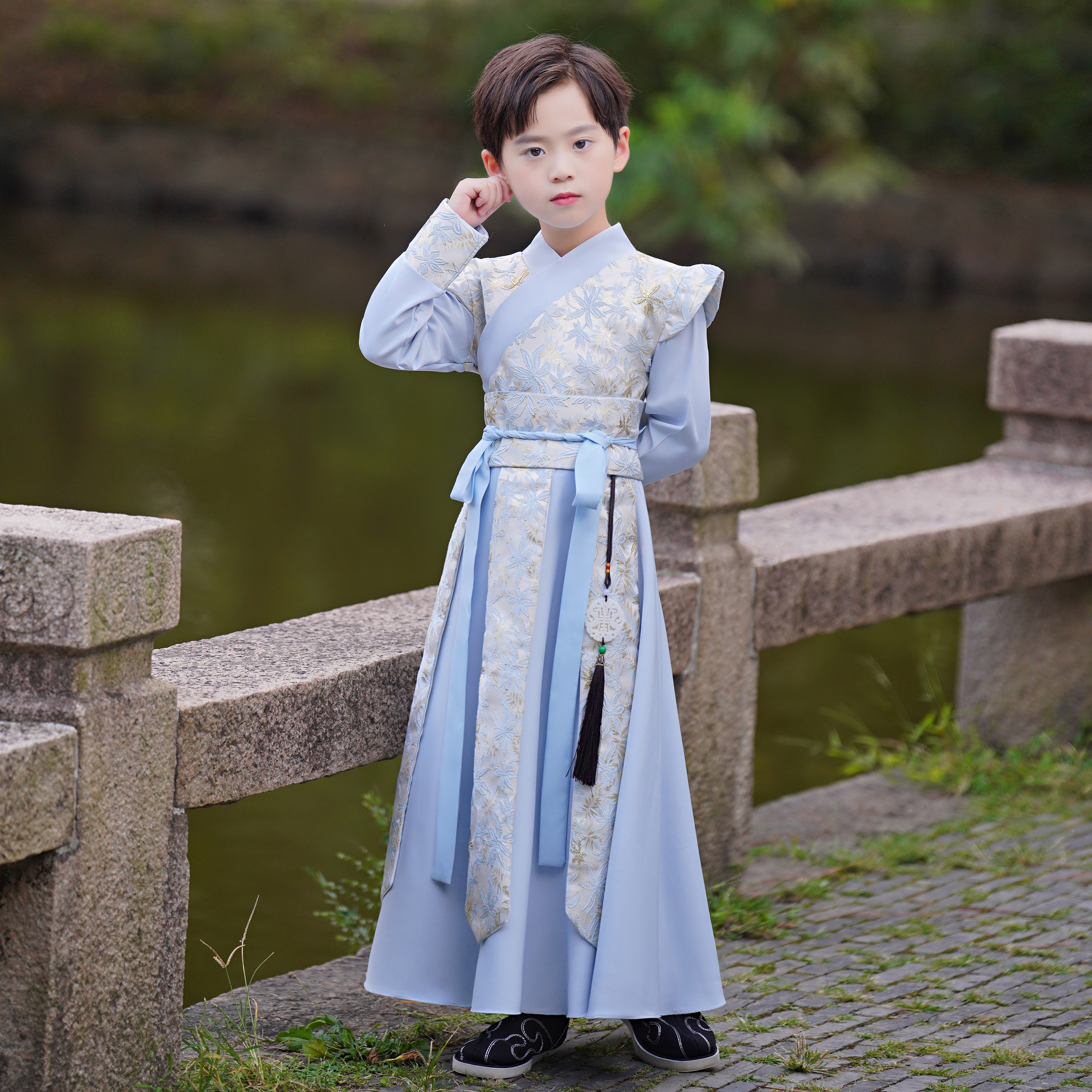 汉服男童新款春秋侠客高端唐装儿童古装中国风古风武侠国学演出服